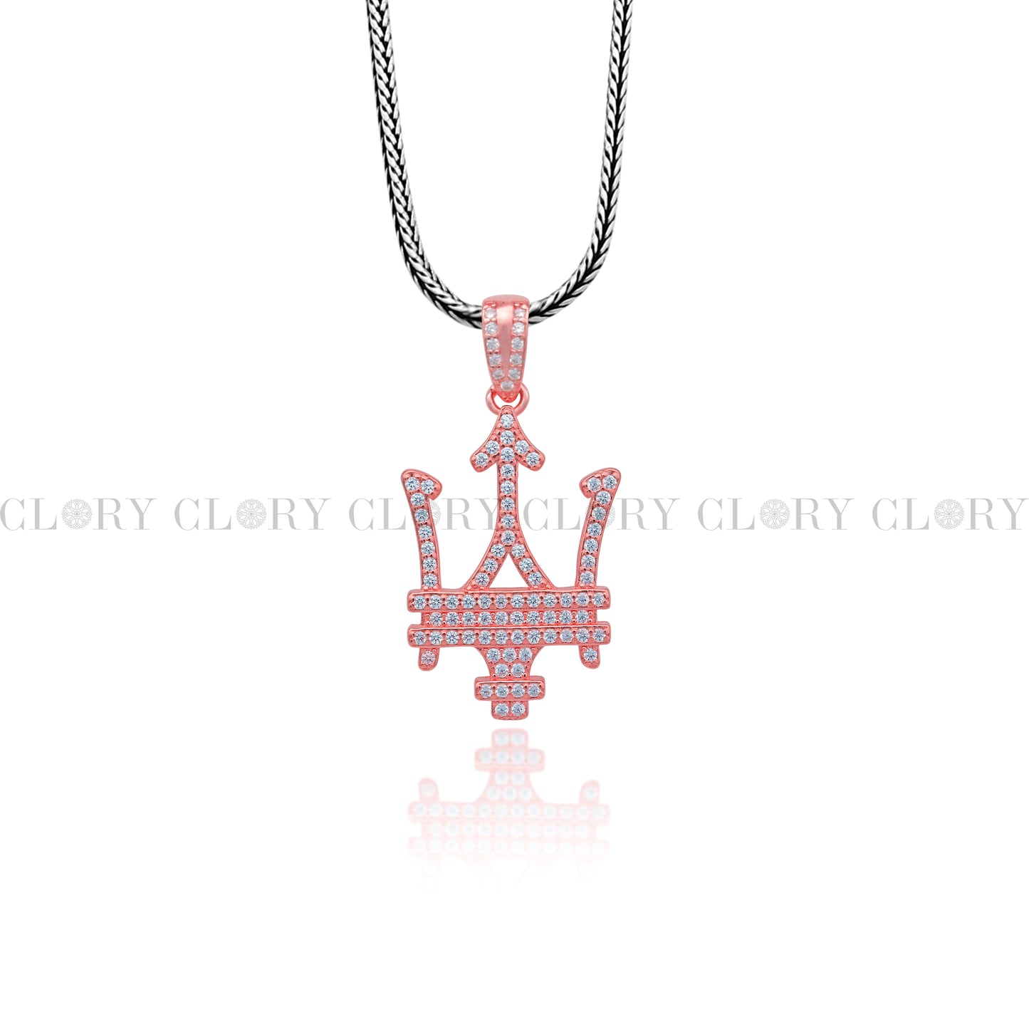 Maserati car logo rose gold polished pendant