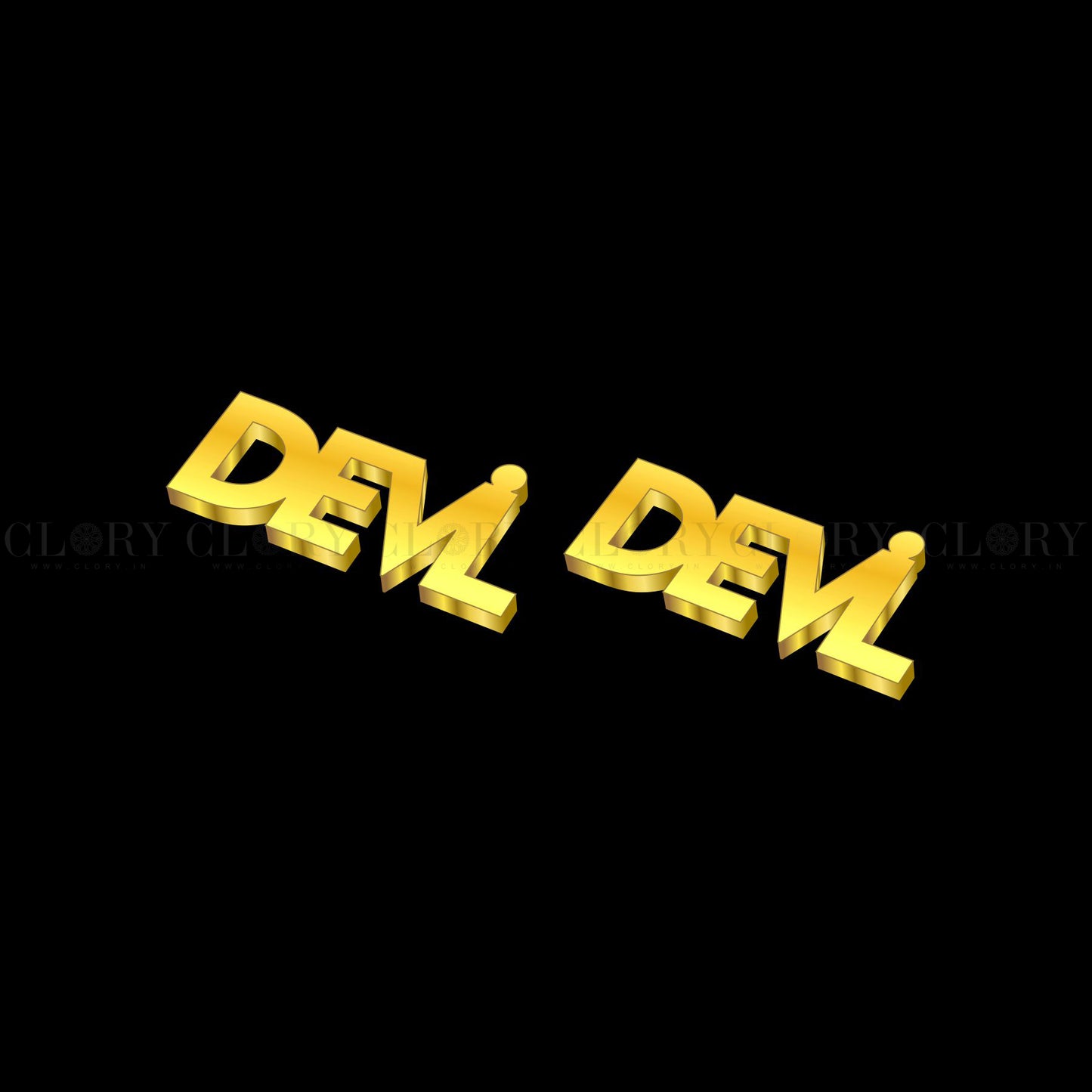 Devil word design stud earring