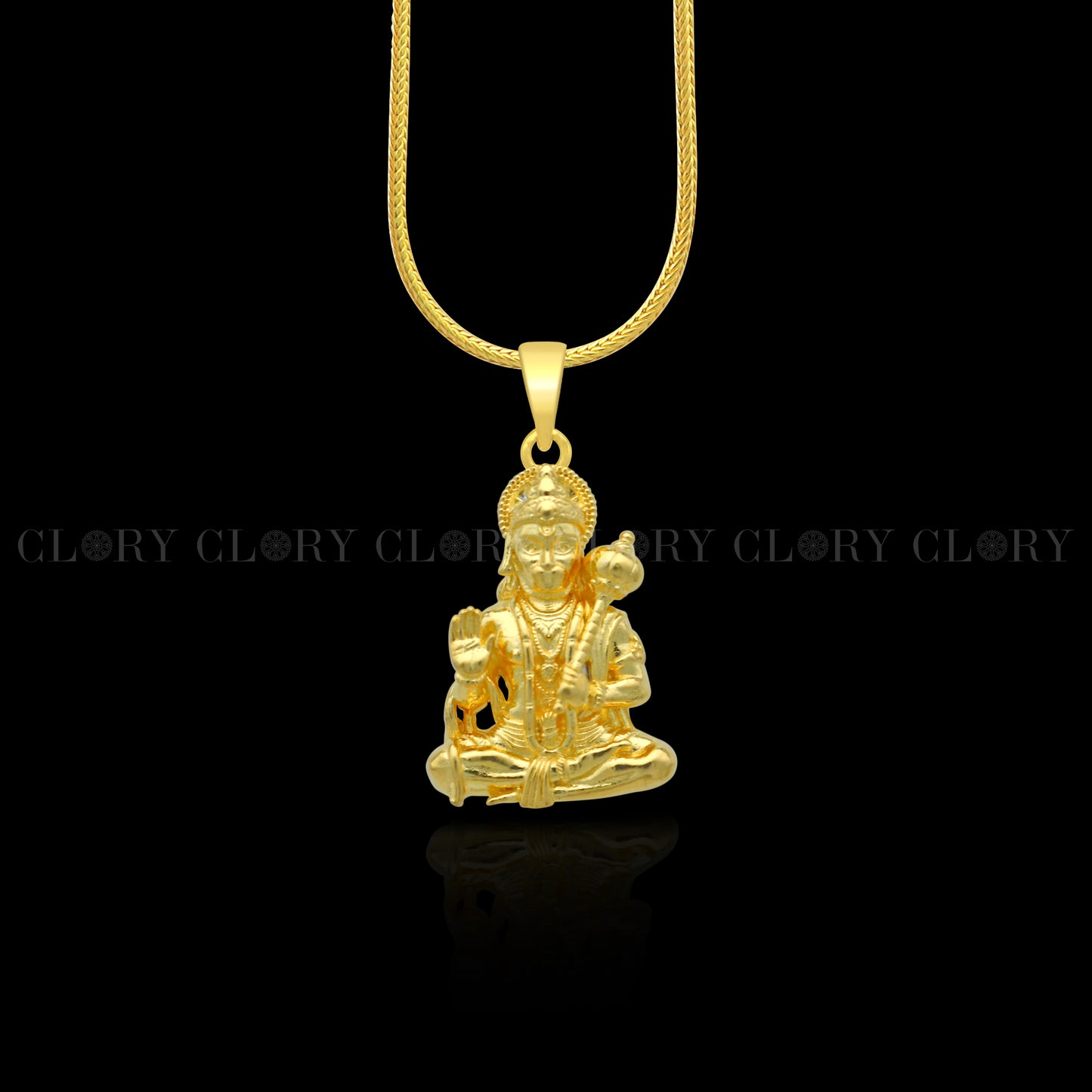 Lord Hanuman ji divine gold polished pendant
