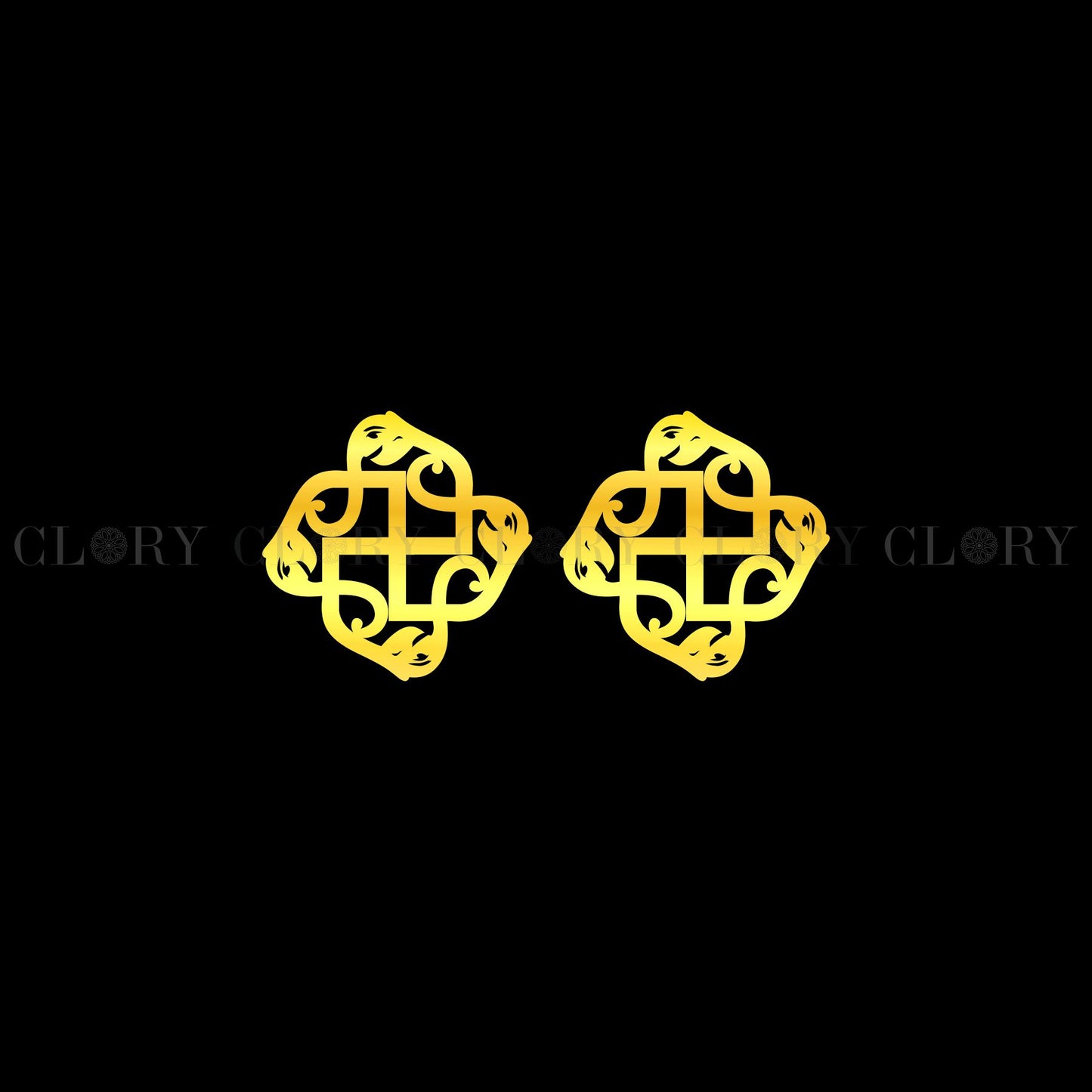 flower logo stud earring