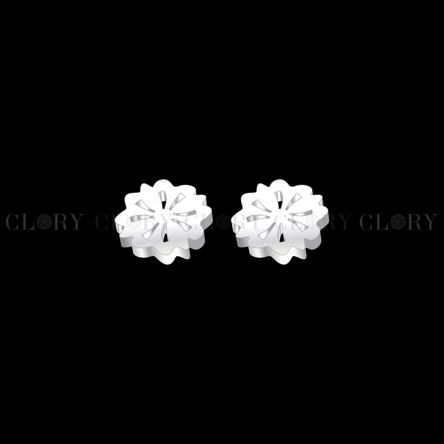Flower design stud earring