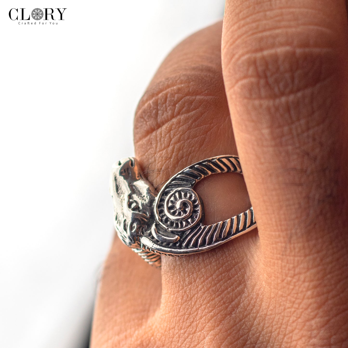 Aries zodiac design men's ring