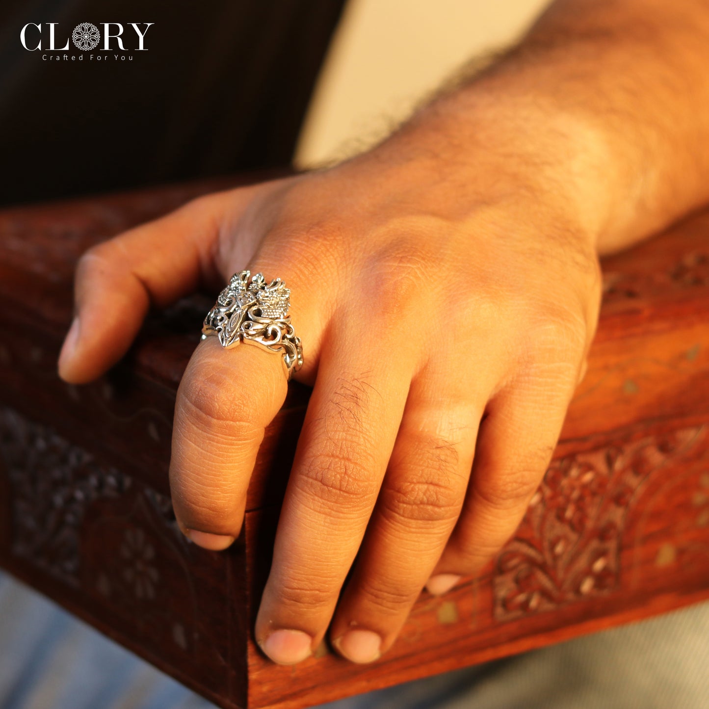 Heavy kingram design men's ring