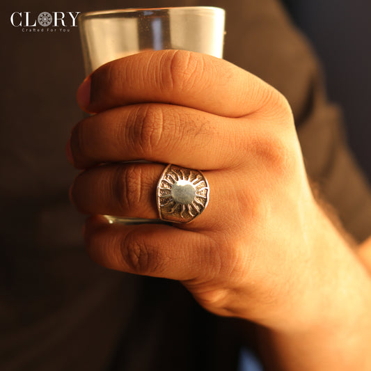 Sun design men's ring