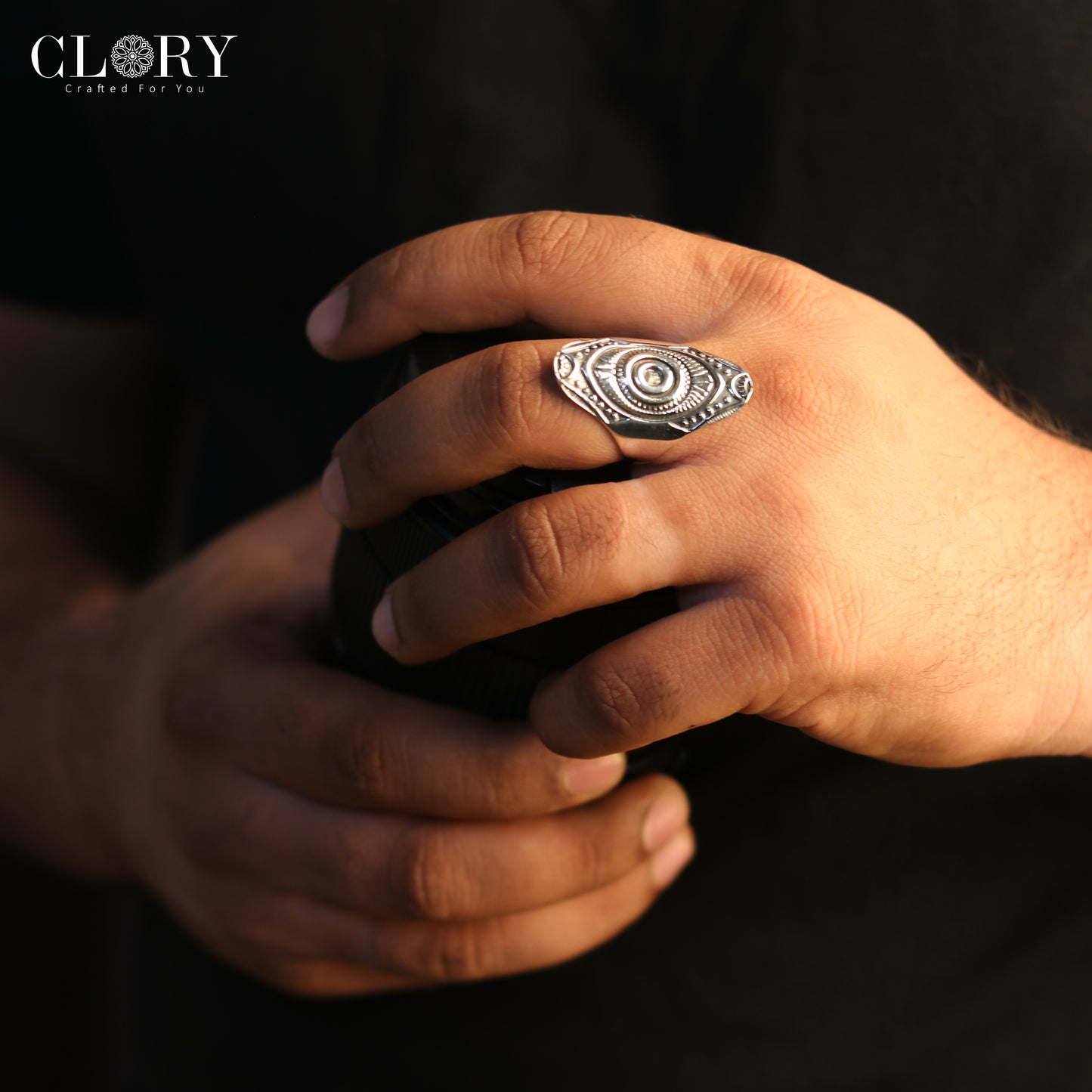 Ethnic mandala design men's ring