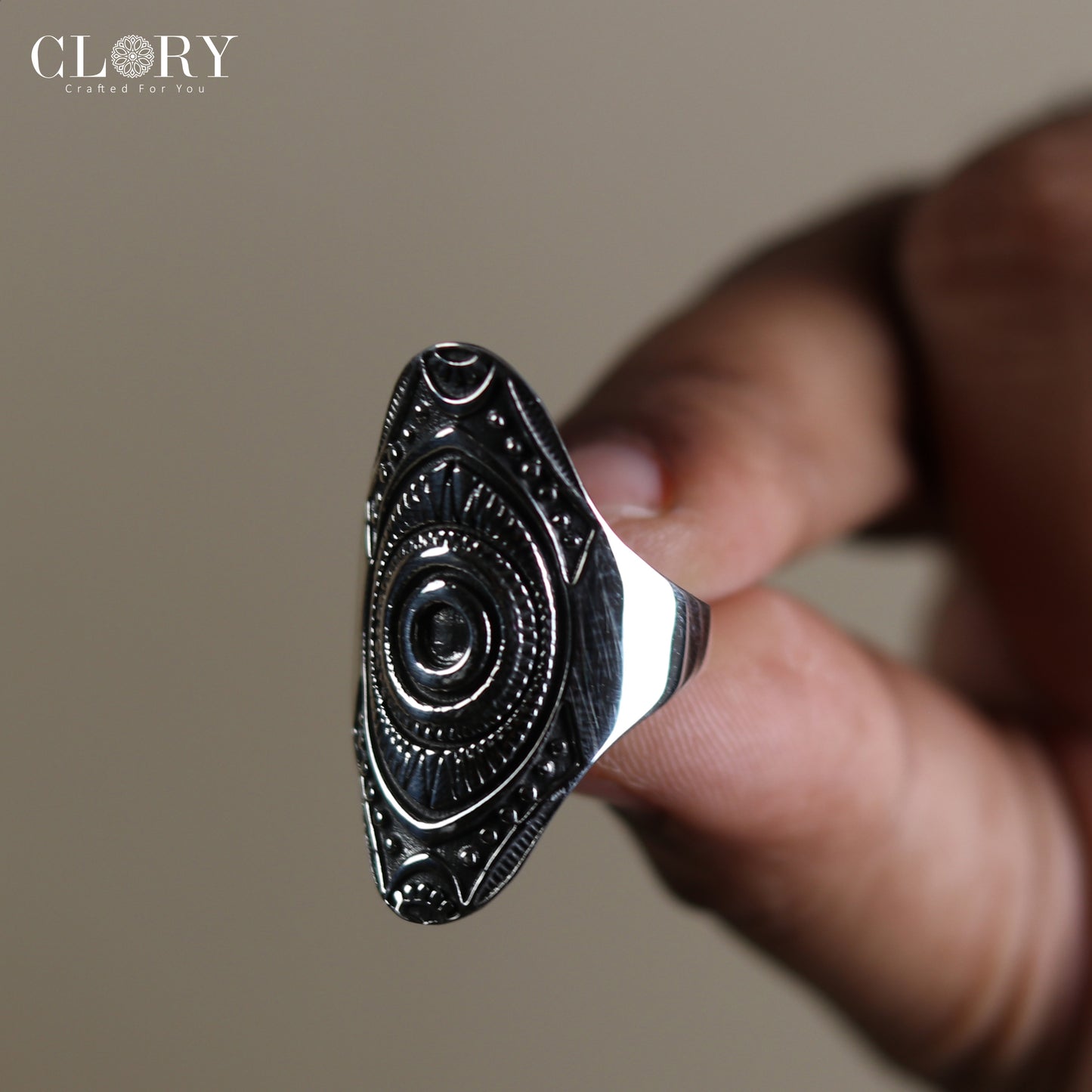 Ethnic mandala design men's ring