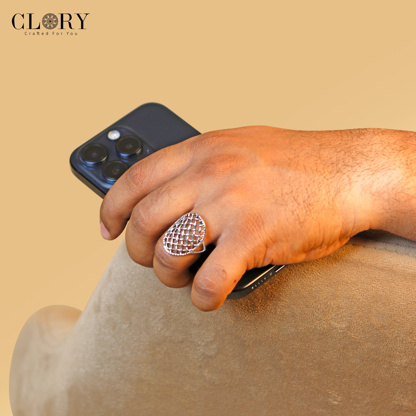 Lattice dome design men's ring