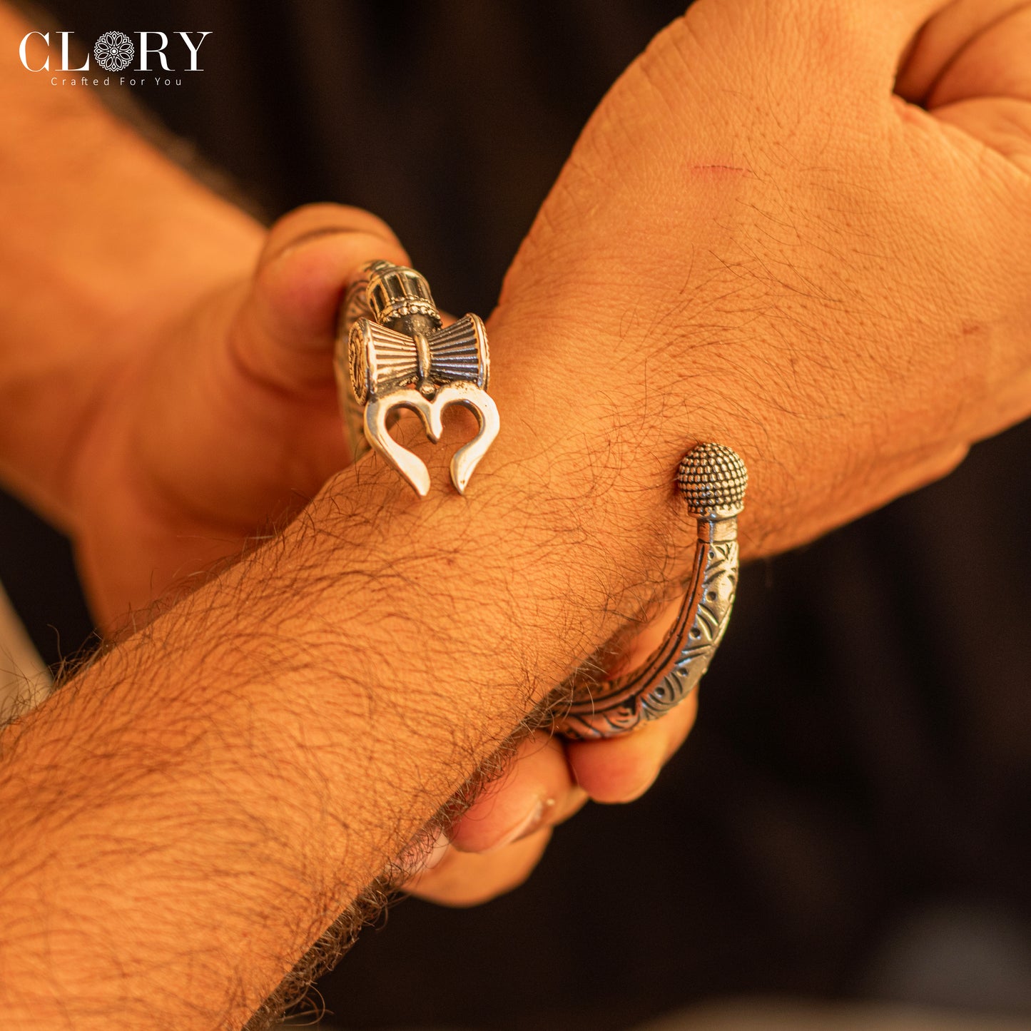 Lord Shiva trident cuff kada