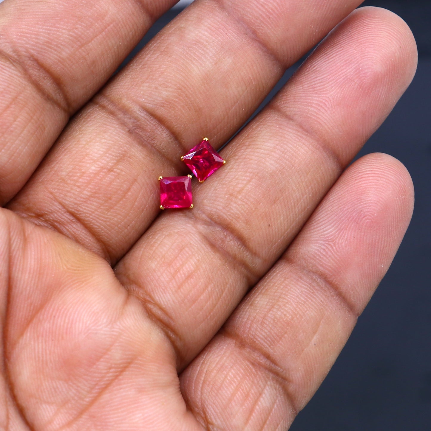 Pink diamond Gold stud earring