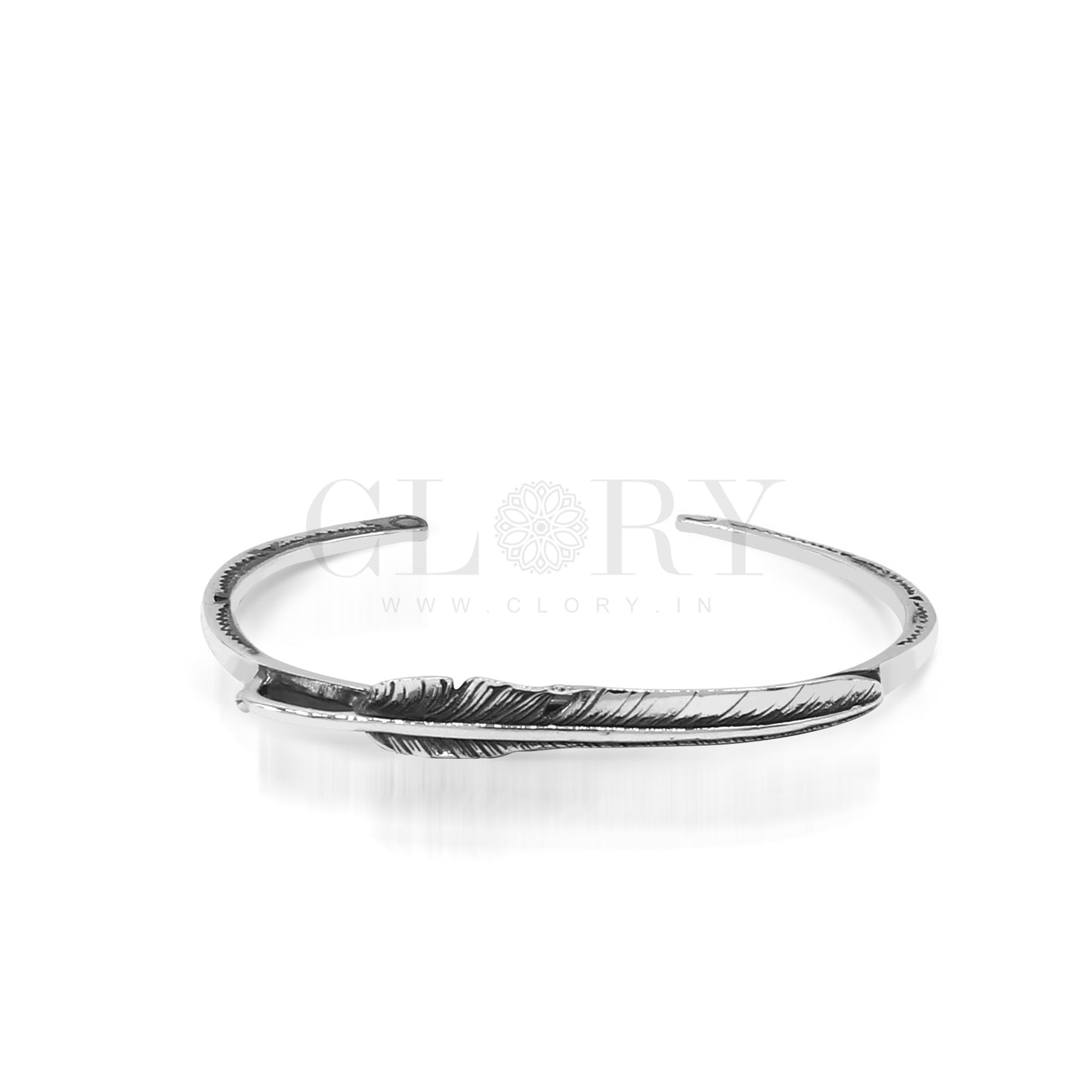Feather design adjustable cuff kada