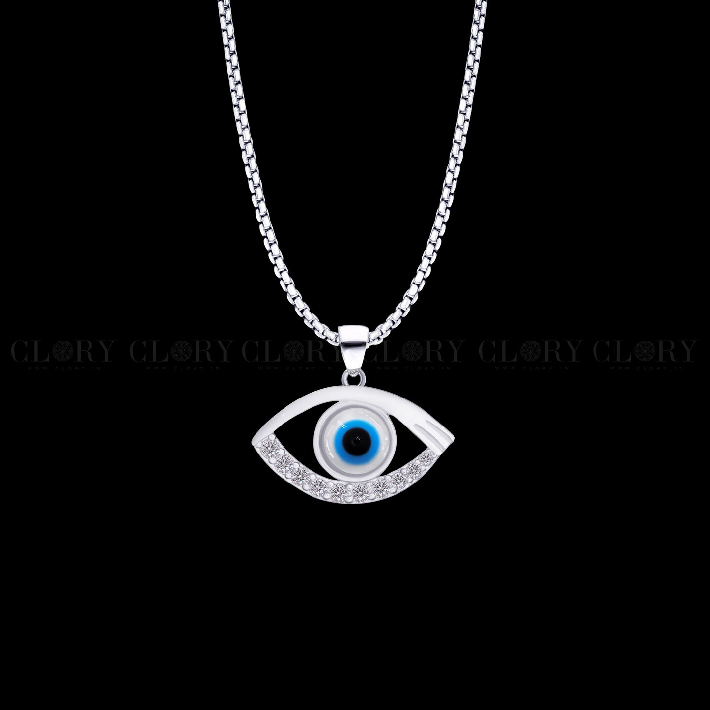 Evil eyes pendant with CZ stone