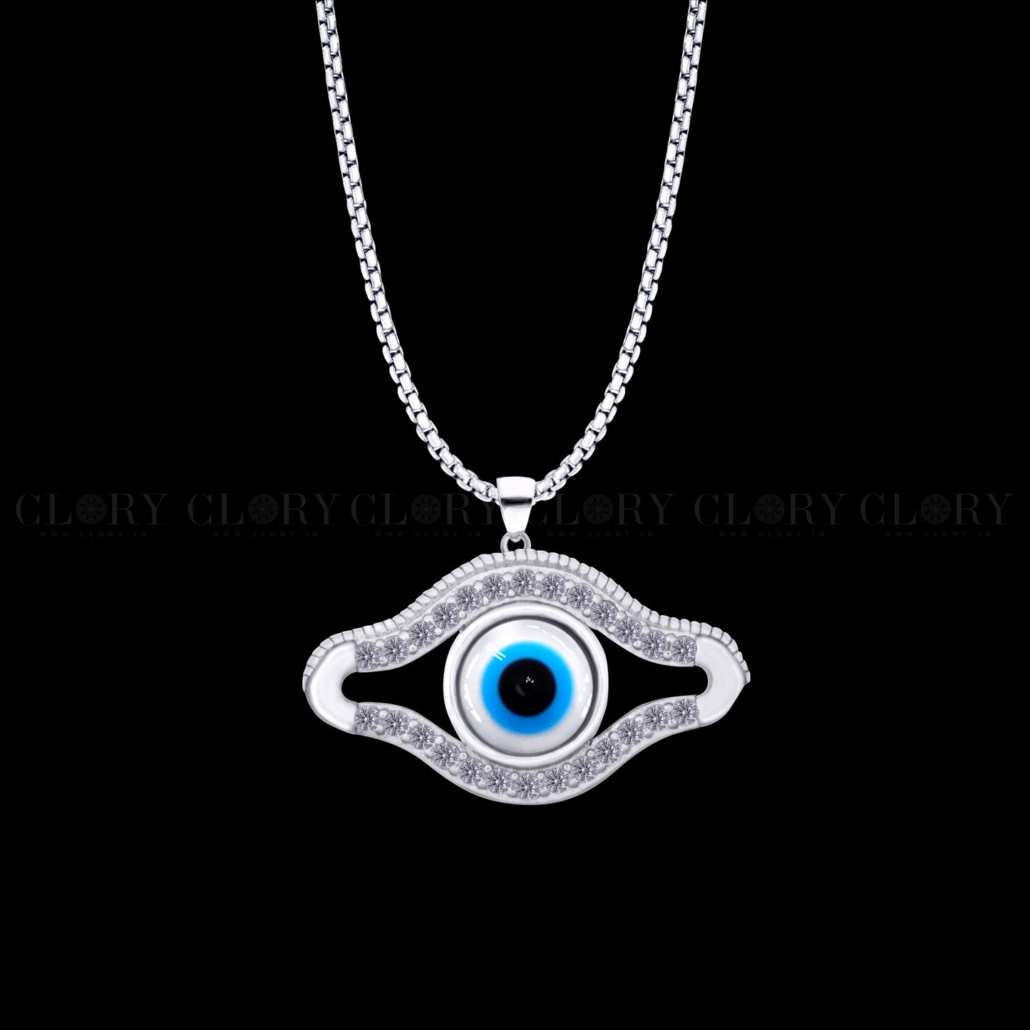 Evil eyes pendant with CZ stone