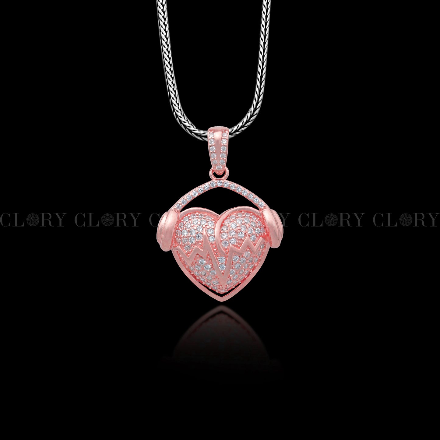 Heart design rose gold polished pendant