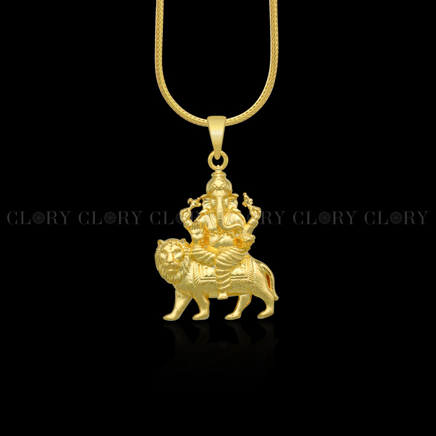 Lord Ganesha divine gold polished pendant csp897