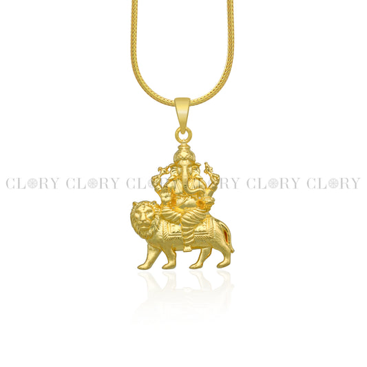 Lord Ganesha divine gold polished pendant csp897