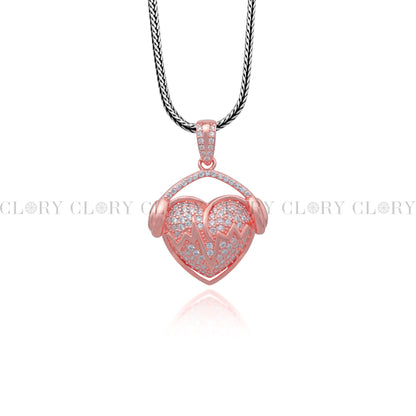 Heart design rose gold polished pendant