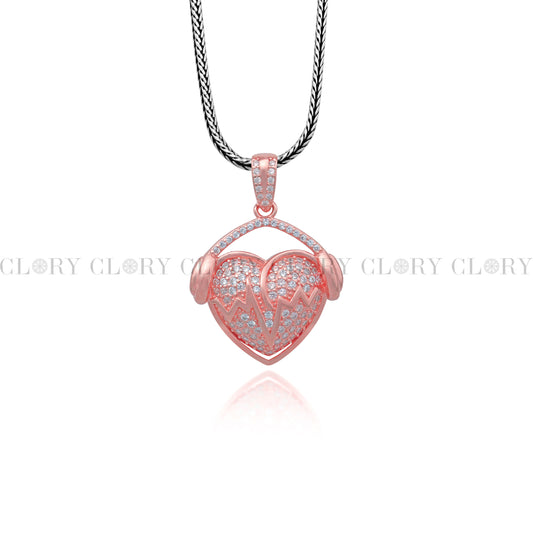Heart design rose gold polished pendant