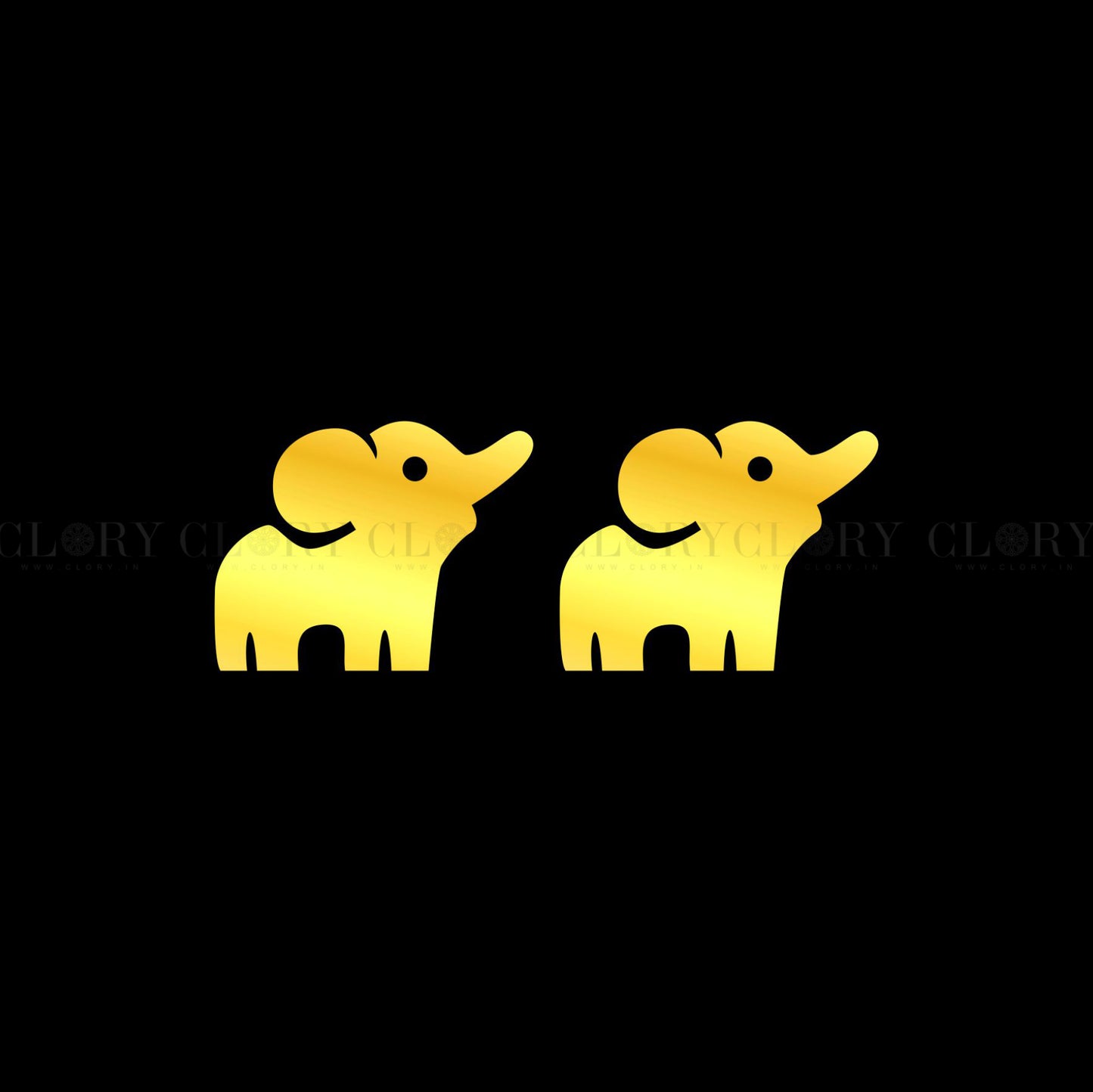 Elephant design stud earring