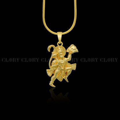 Lord hanuman flying divine gold polished pendant csp901