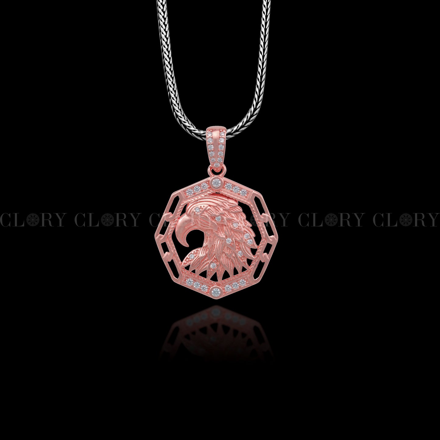 Garuda ( Eagle ) design rose gold polished pendant