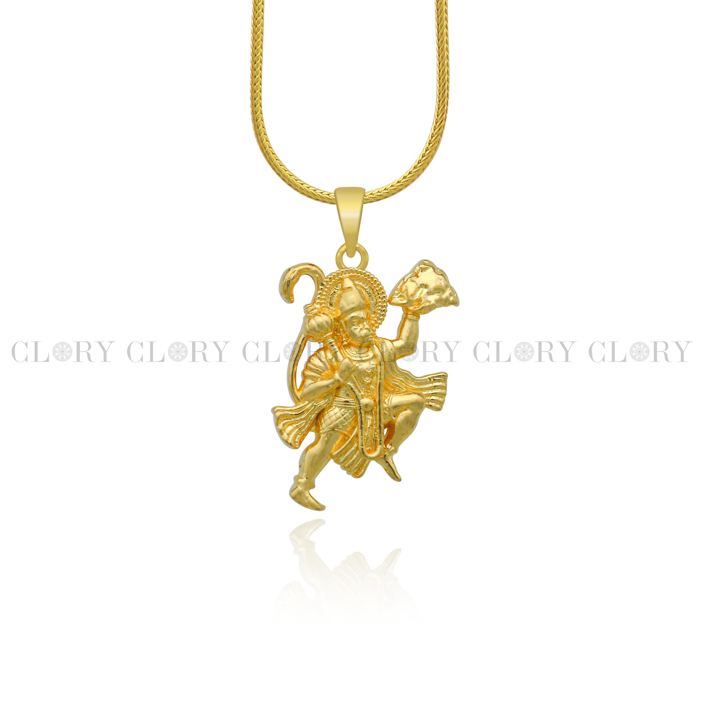 Lord hanuman flying divine gold polished pendant csp901