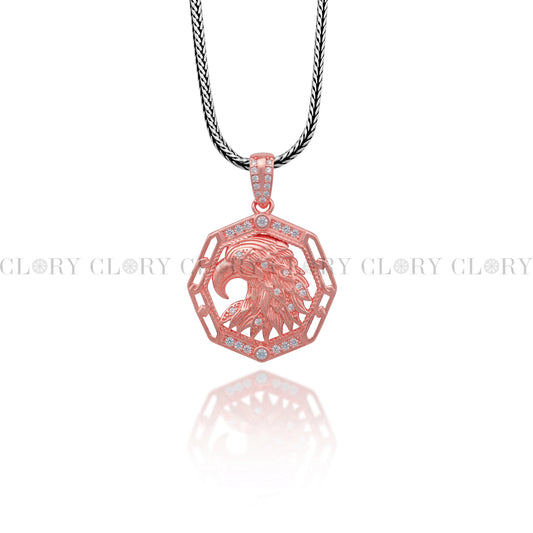 Garuda ( Eagle ) design rose gold polished pendant