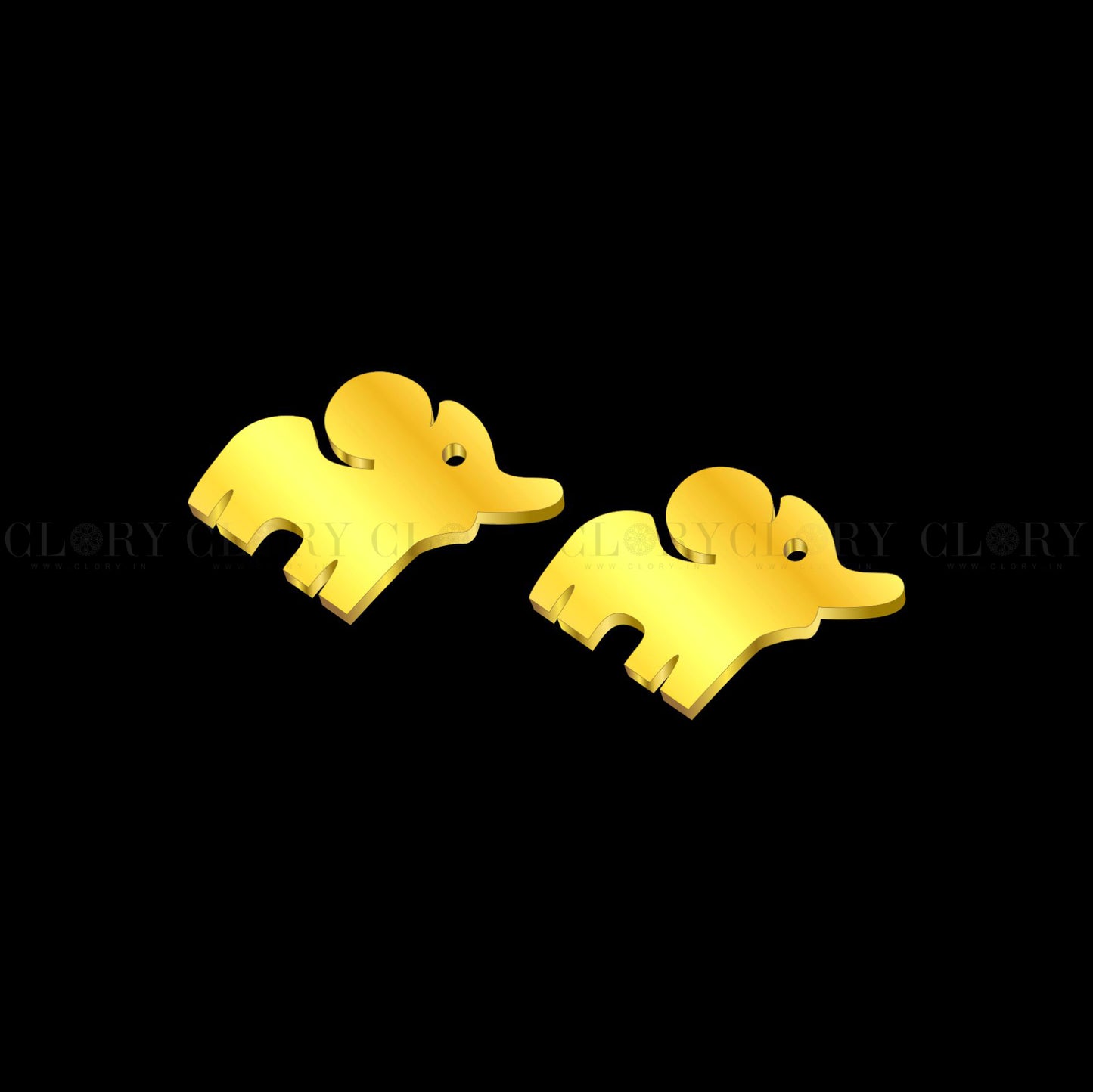 Elephant design stud earring