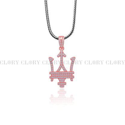 Maserati car logo rose gold polished pendant