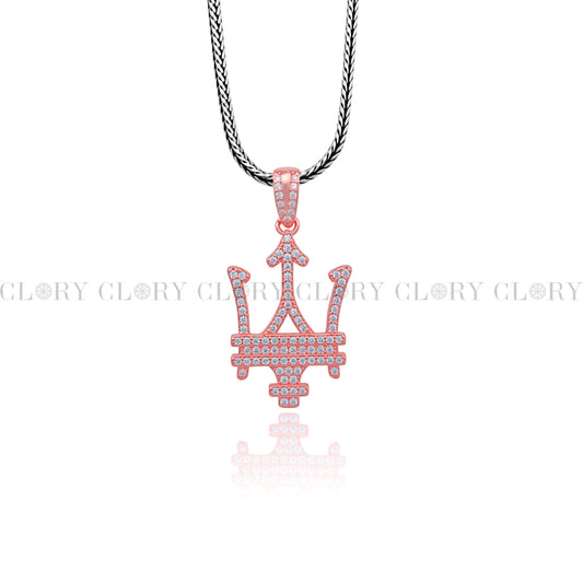 Maserati car logo rose gold polished pendant
