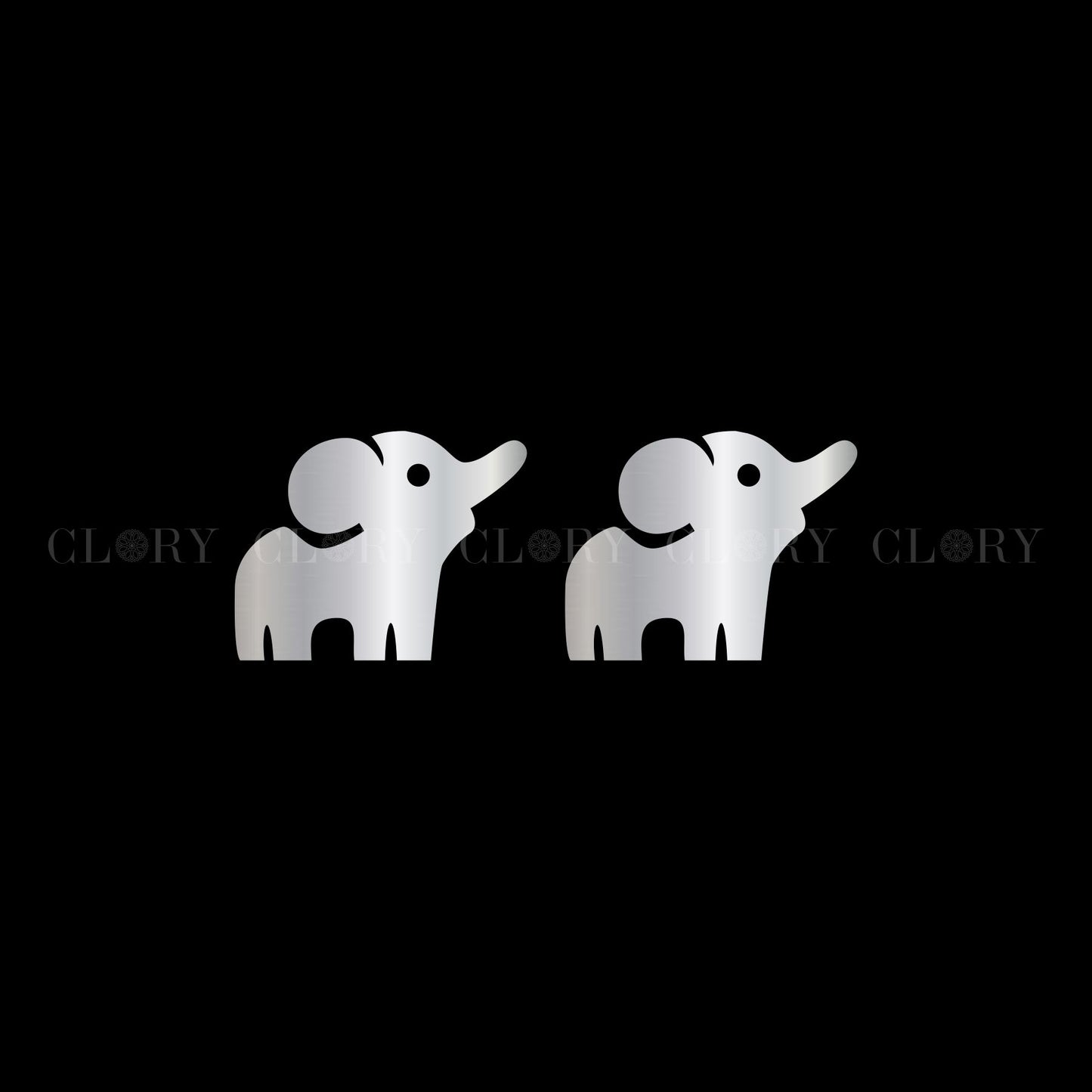 Elephant design stud earring