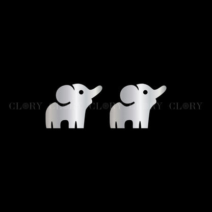 Elephant design stud earring