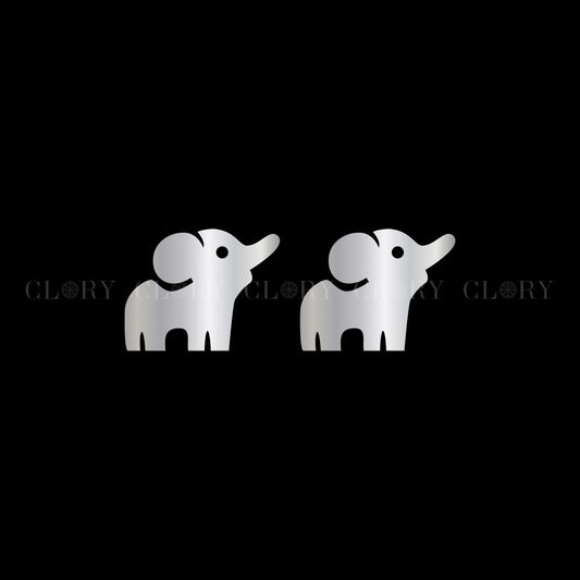 Elephant design stud earring