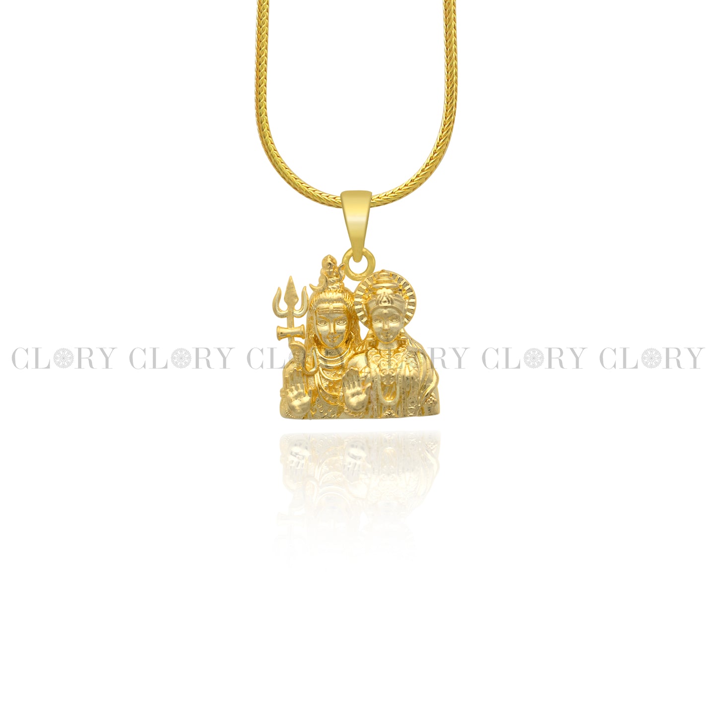 Lord shiva and Parwati maa/ gori maa divine gold polished pendant csp900