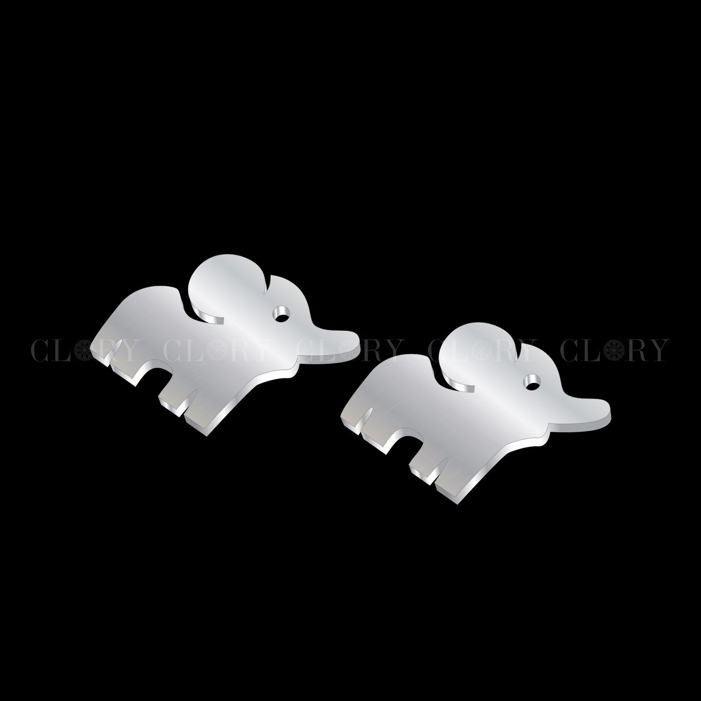 Elephant design stud earring