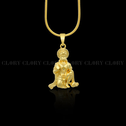 Lord Hanuman divine gold polished pendant csp899