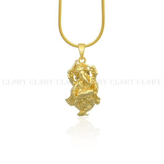 Lord Ganesha divine gold polished pendant csp903