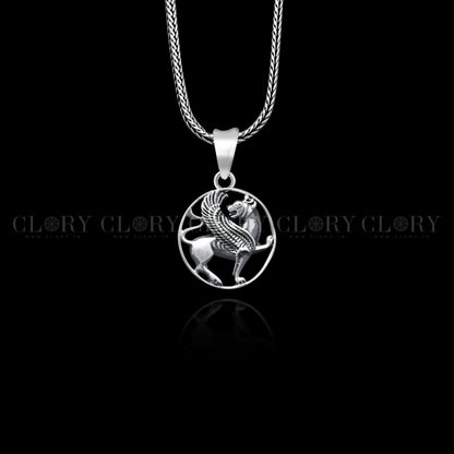 Ancient persian winged lion pendant