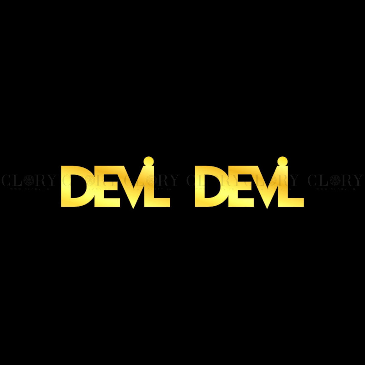 Devil word design stud earring