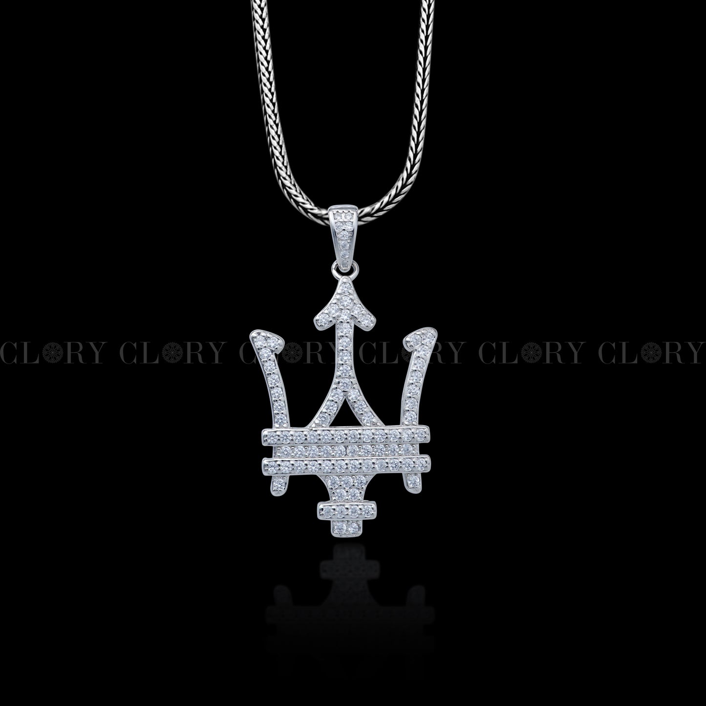 Maserati car logo rose gold polished pendant