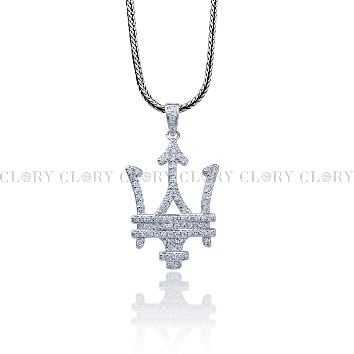 Maserati car logo rose gold polished pendant
