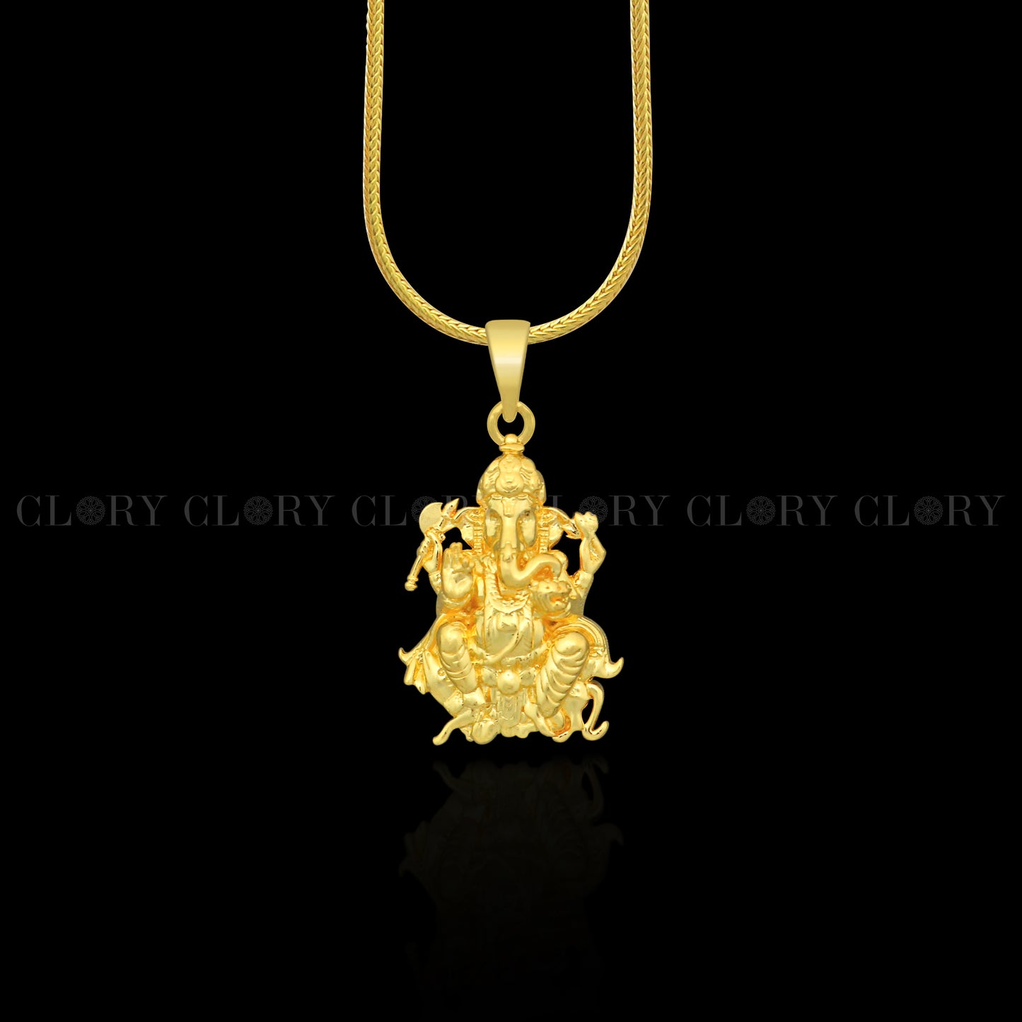 Lord Ganesha divine gold polished pendant csp906