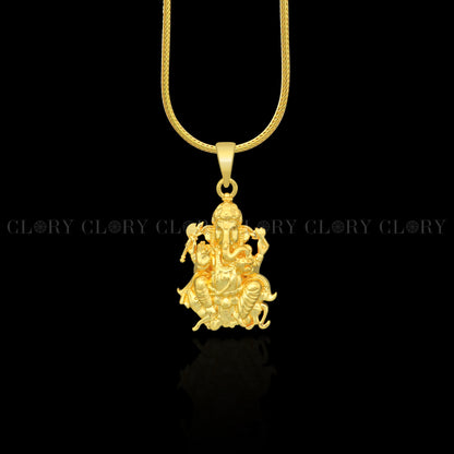 Lord Ganesha divine gold polished pendant csp906