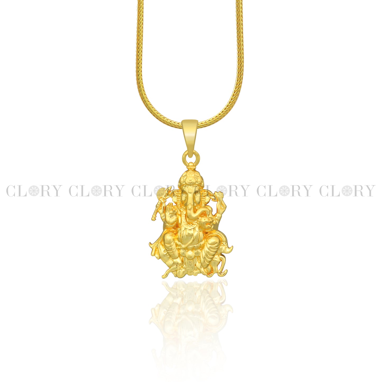 Lord Ganesha divine gold polished pendant csp906