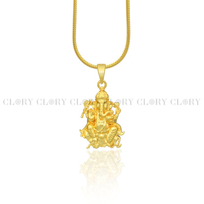 Lord Ganesha divine gold polished pendant csp906