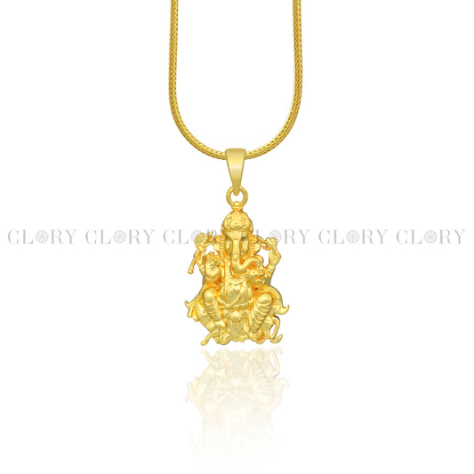 Lord Ganesha divine gold polished pendant csp906