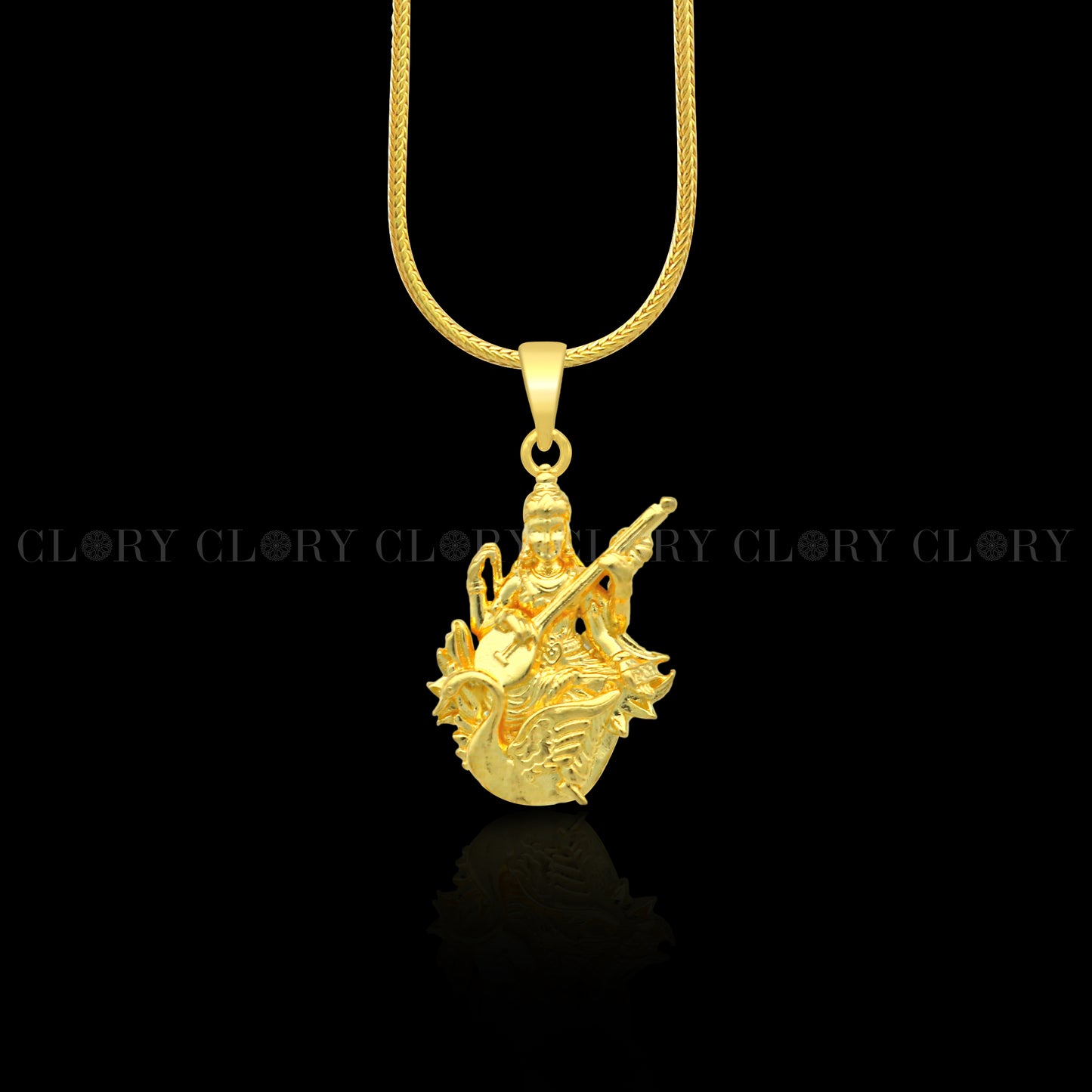 Lord Sarashwati maa / Sharda maa divine  gold polished pendant