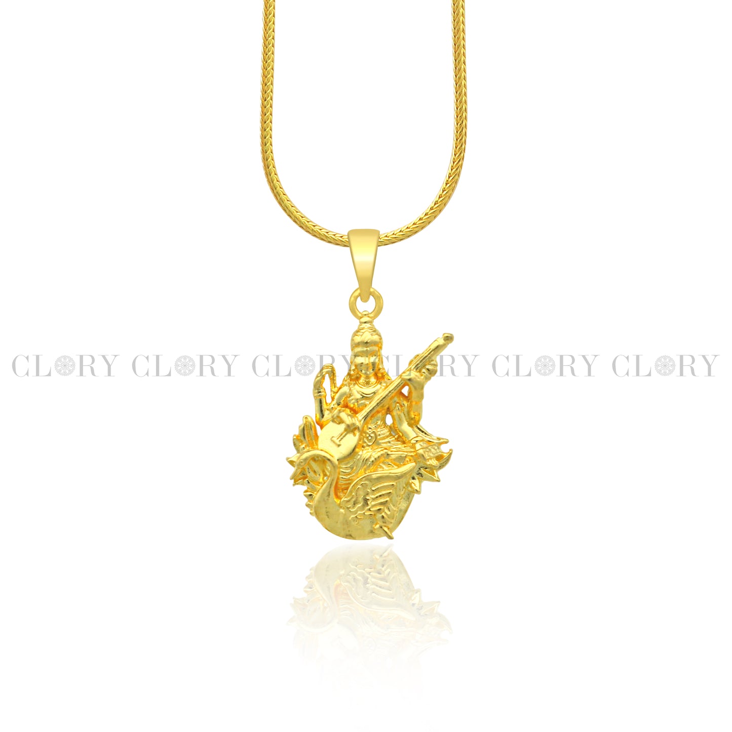Lord Sarashwati maa / Sharda maa divine  gold polished pendant