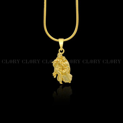 Lord Krishna and Radha divine gold polished pendant