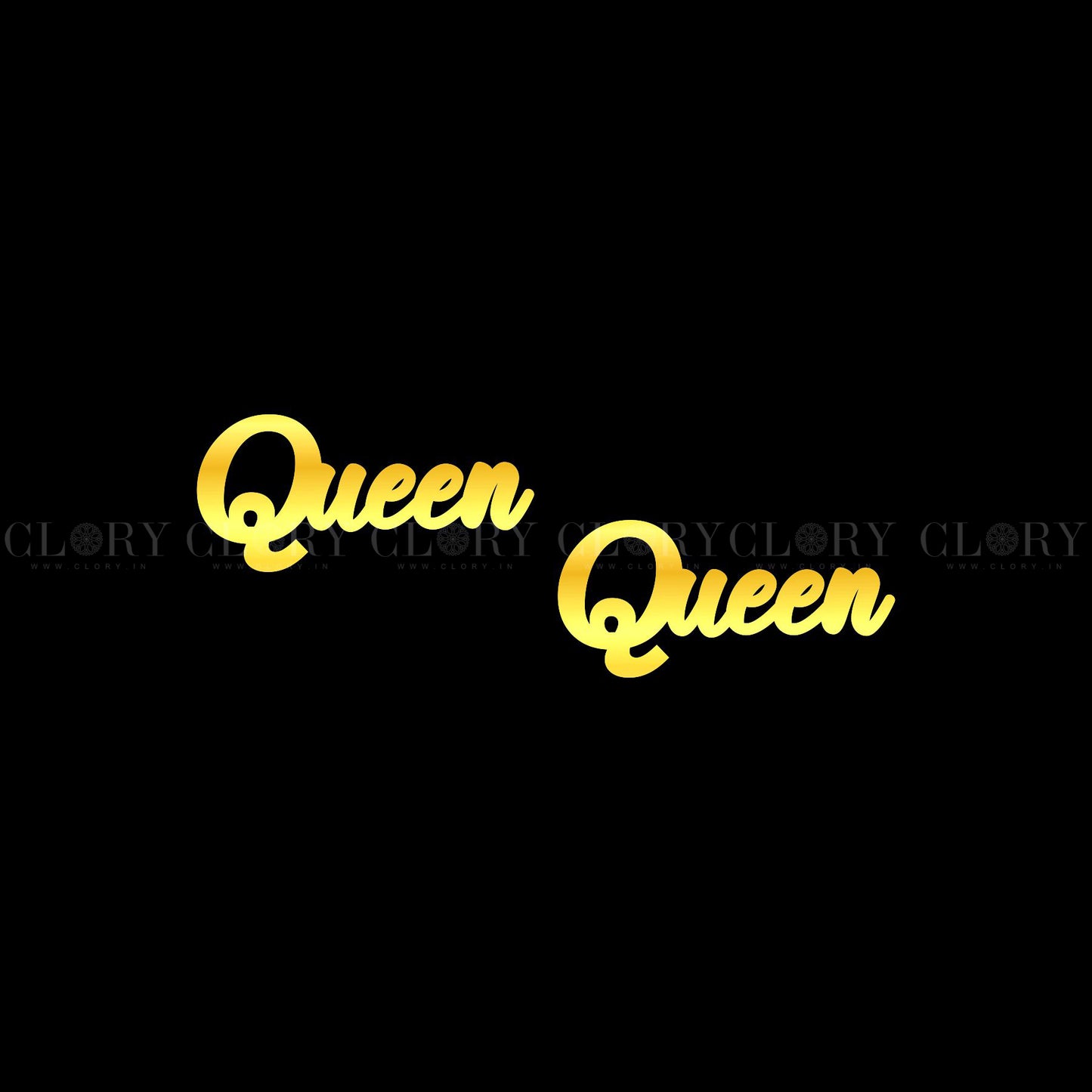 Queen word design stud earring