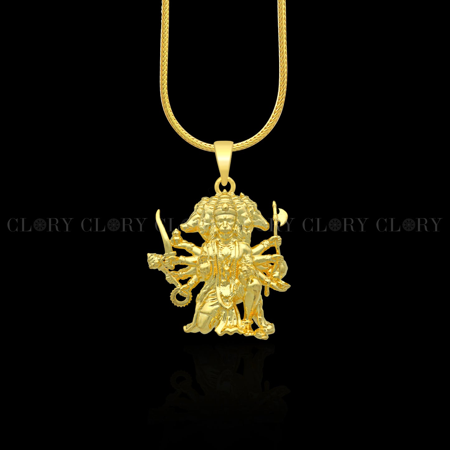 Lord Panchmukhi Hanuman ji divine gold polished pendant